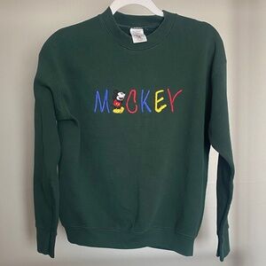 Vintage Mickey Mouse Co Green Sweatshirt M